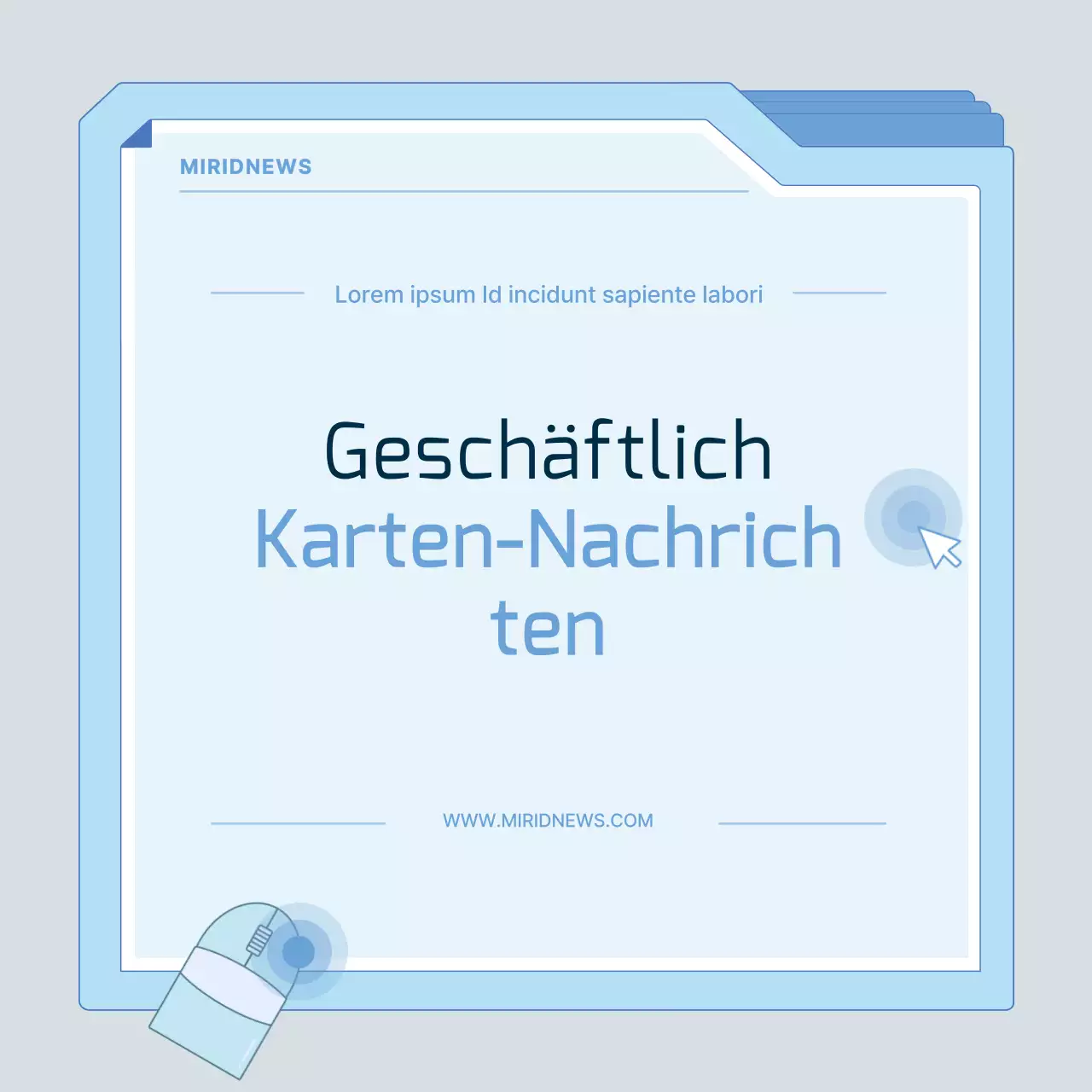 Moderne Marketingkarten in HellblauNewsTutorials