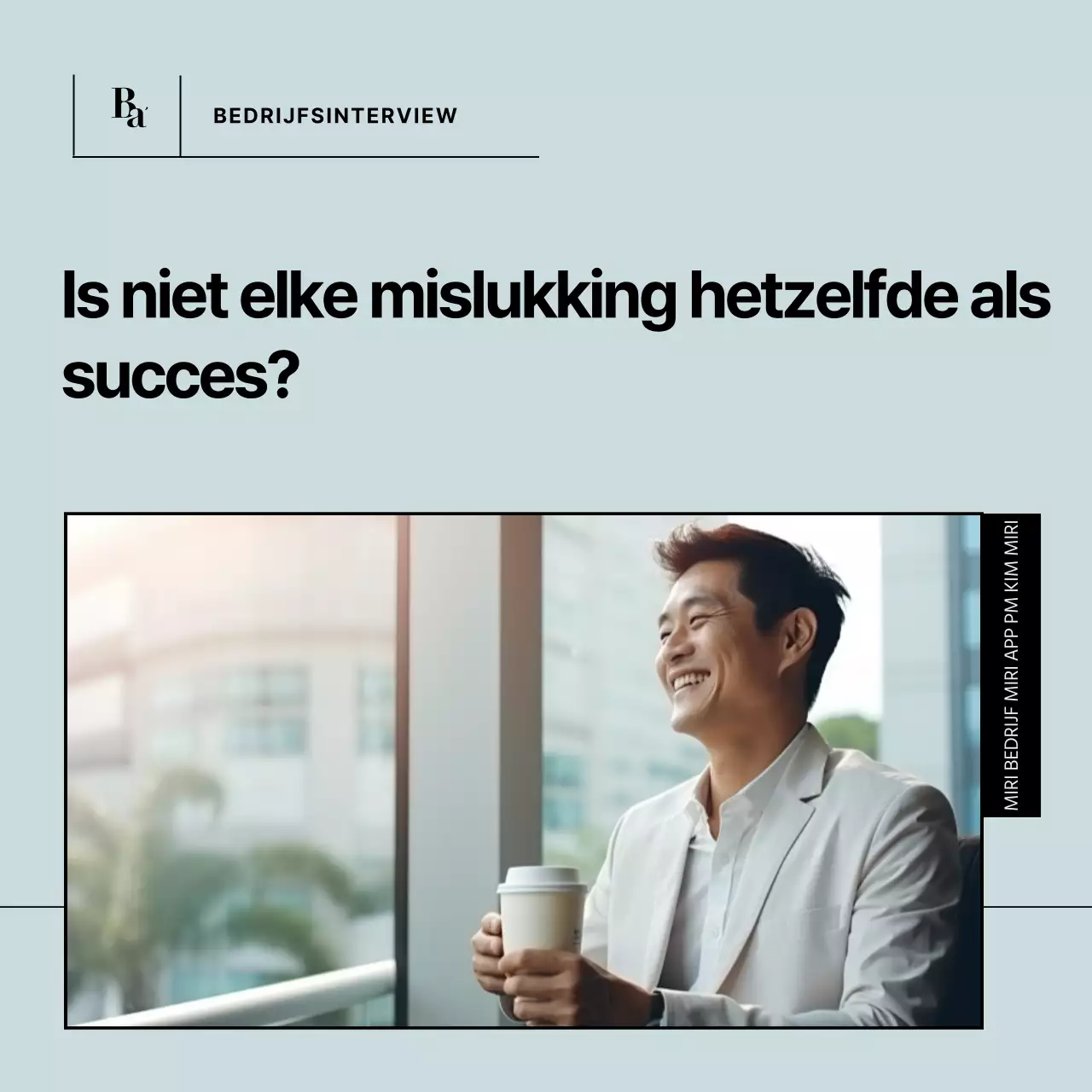 Een eenvoudige interviewpost voor bedrijven in lichtblauw