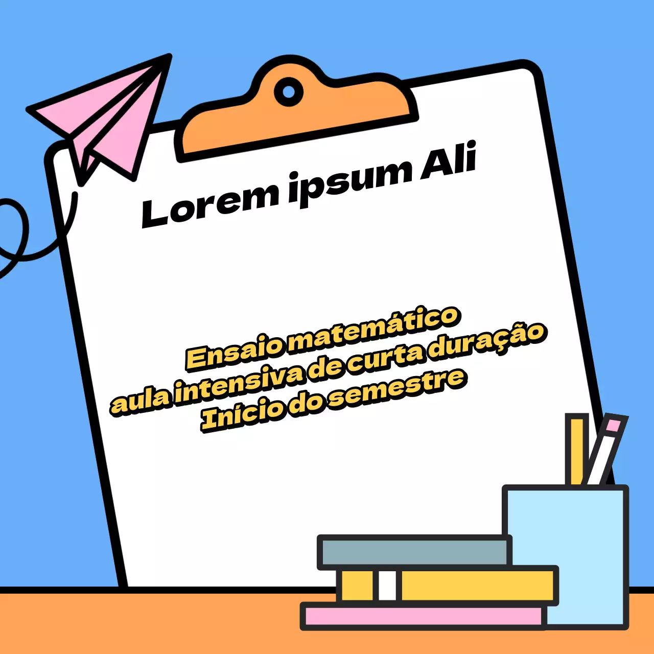 Promover palestras escolares simples em azul e laranja