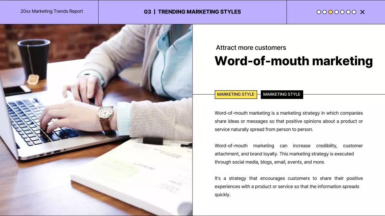 퍼플 모던 마케팅 보고서 프레젠테이션