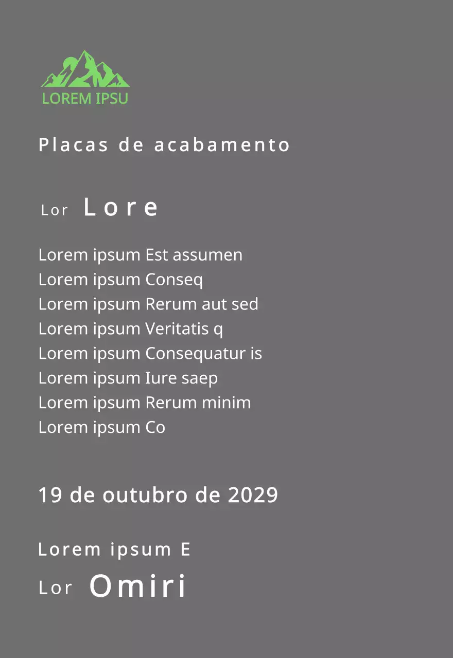 Placa de finalização do clube de montanha com o conceito do logótipo do clube e ilustração de uma montanha verde