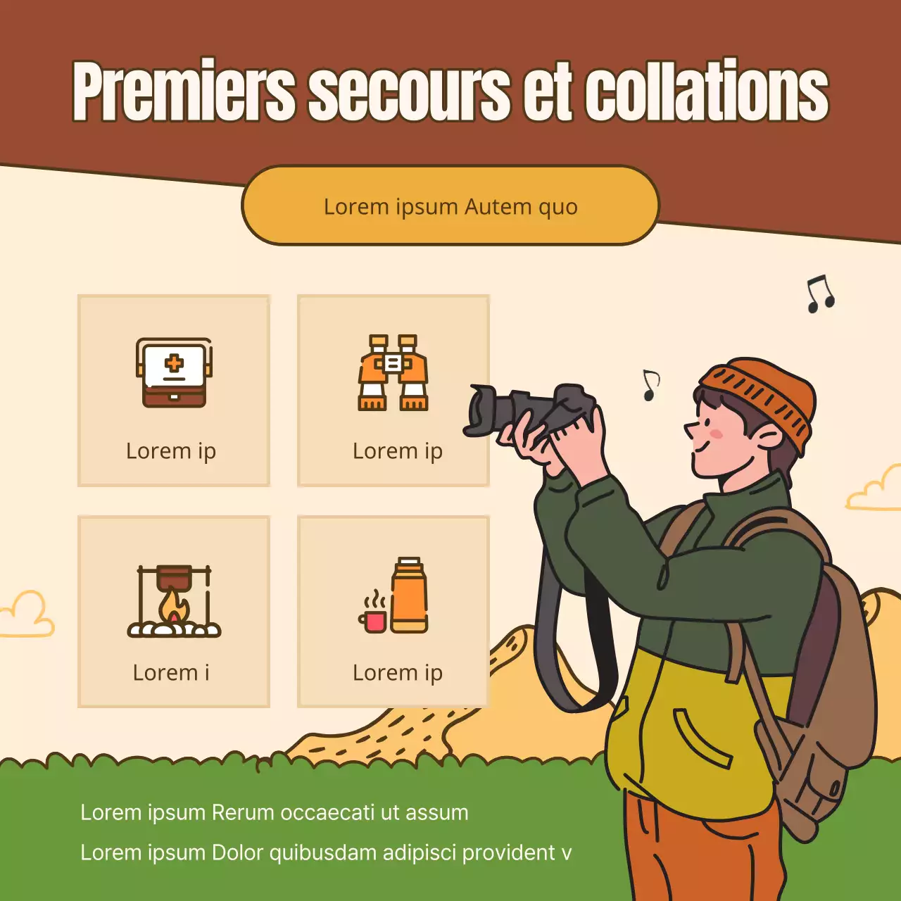 Guide de sécurité pour les randonnées automnales modernes en brun et en vert