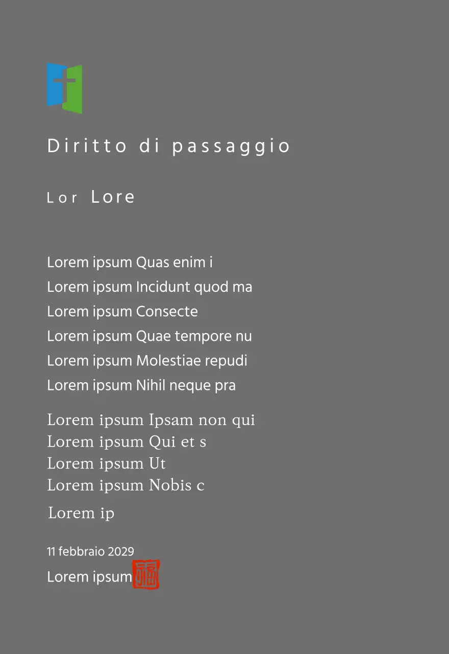 Concetto di targa con logo della chiesa