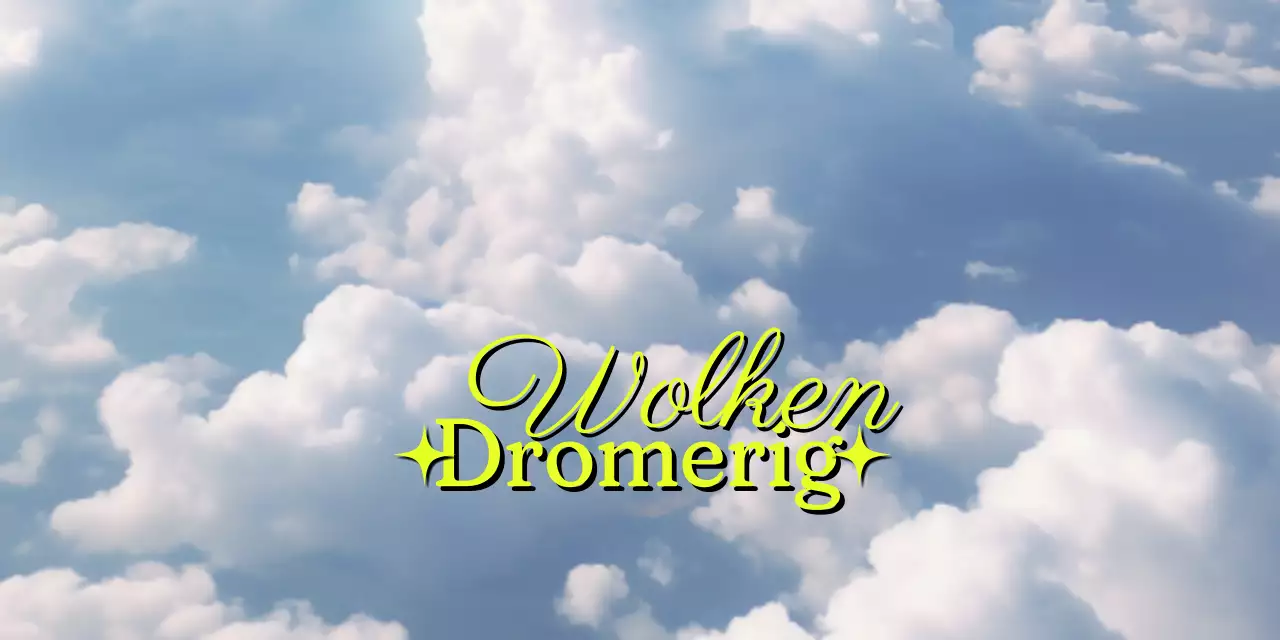 Op vintage geïnspireerde sentimentele merchandise header tack met een foto van wolken op de achtergrond