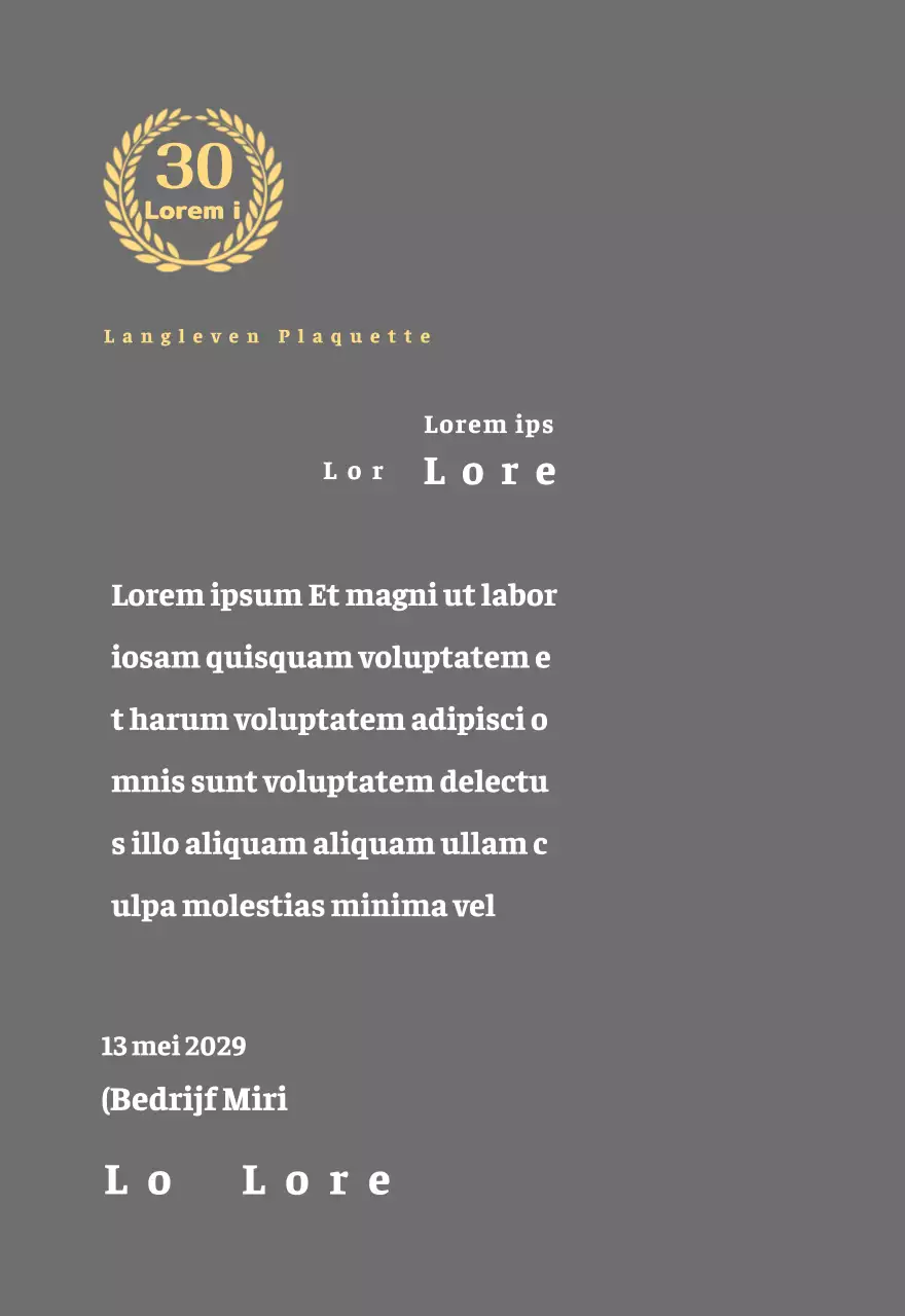 Bedrijfsbord met lauwer symbool concept