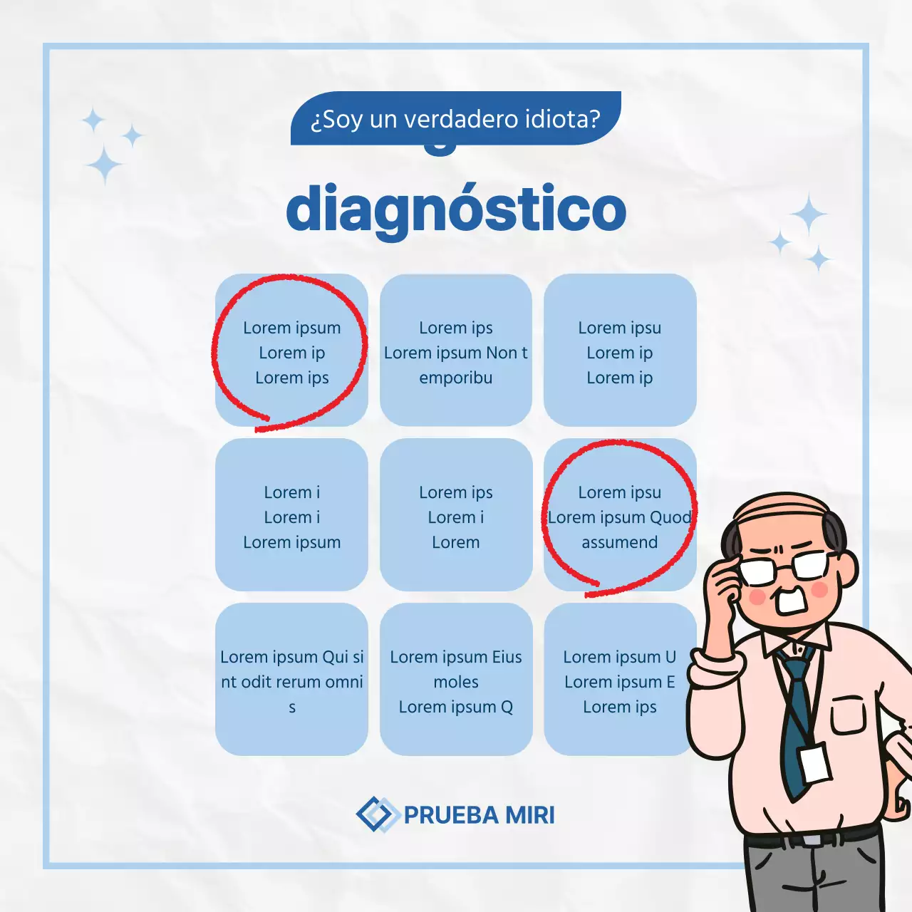 Una encuesta kitsch en blanco y azul