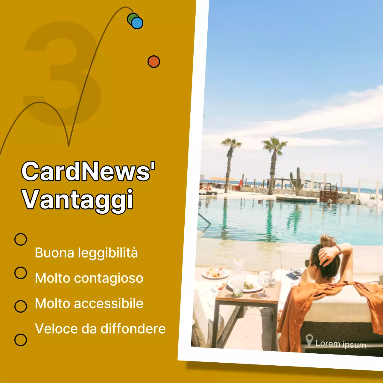 Un prospetto incentrato sulle foto con un tocco di azzurro