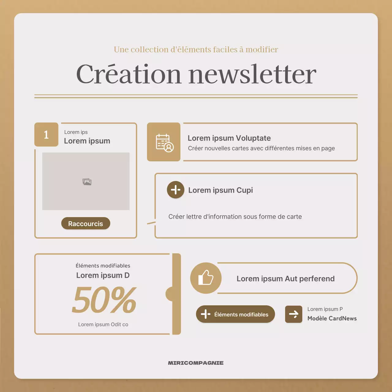 Une lettre d'automne simple en beige et marron Lettre d'information