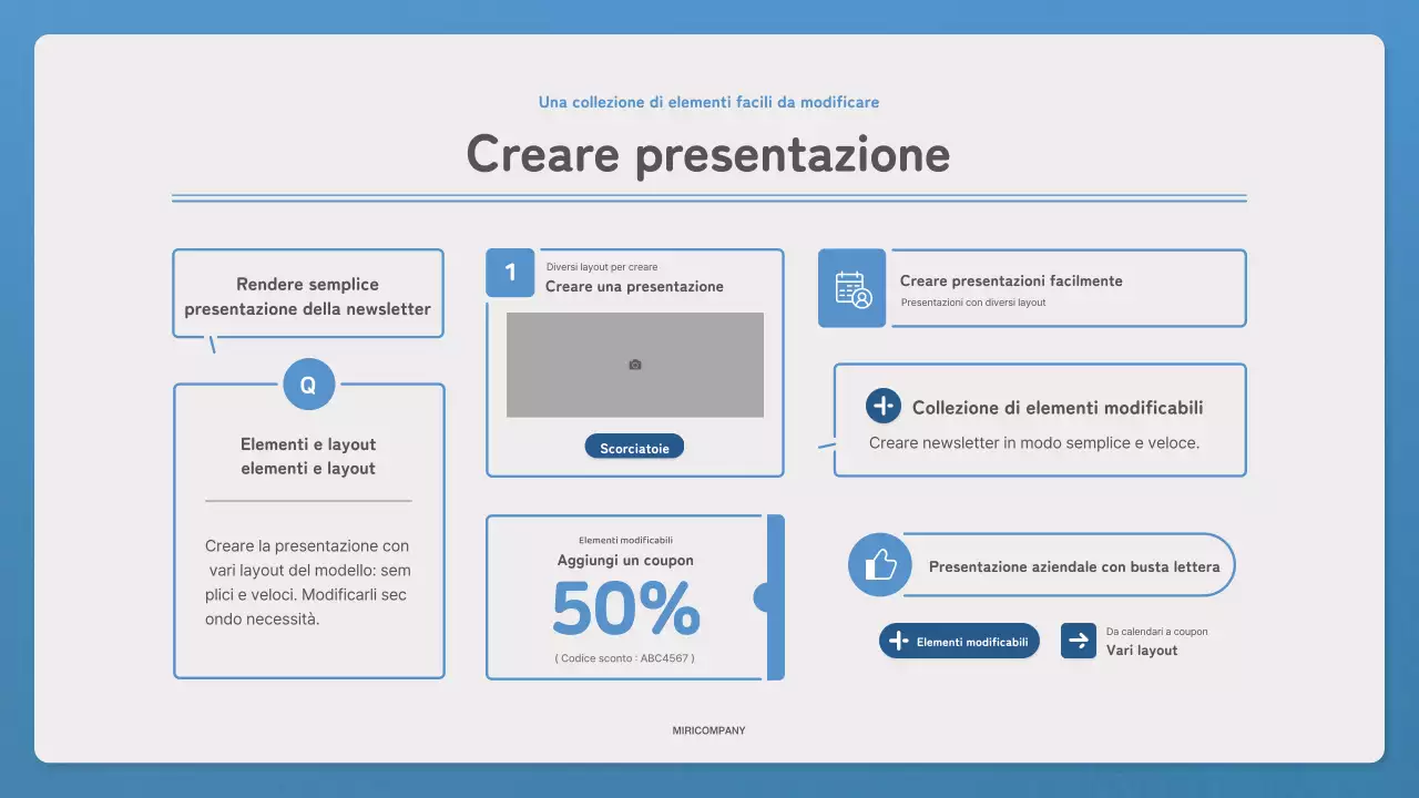 Promuovete la vostra newsletter con una semplice lettera in blu e blu navy