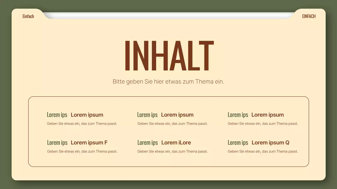 Ein einfacher Geschäftsbericht in khaki und braun