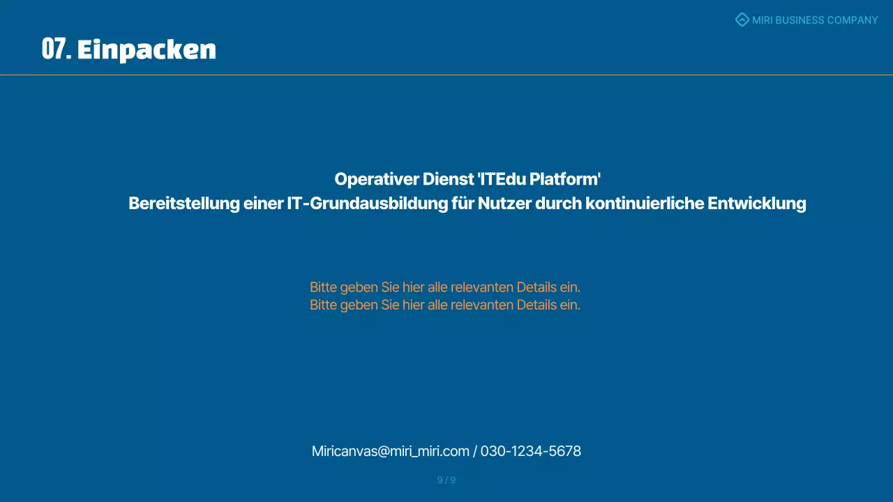 Eine einfache blau-orangefarbene Scorecard