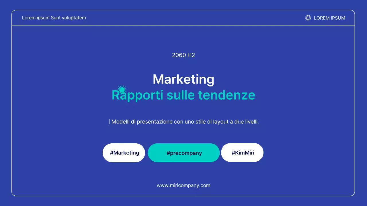 Un semplice rapporto sulle tendenze di marketing in blu navy e menta
