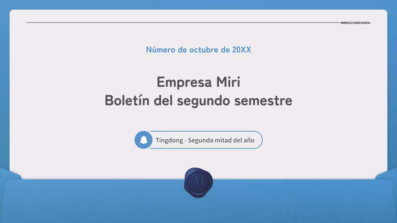 Promocione su boletín con una carta sencilla en azul y azul marino