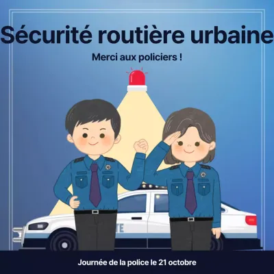 Promouvoir une simple journée de la police en bleu