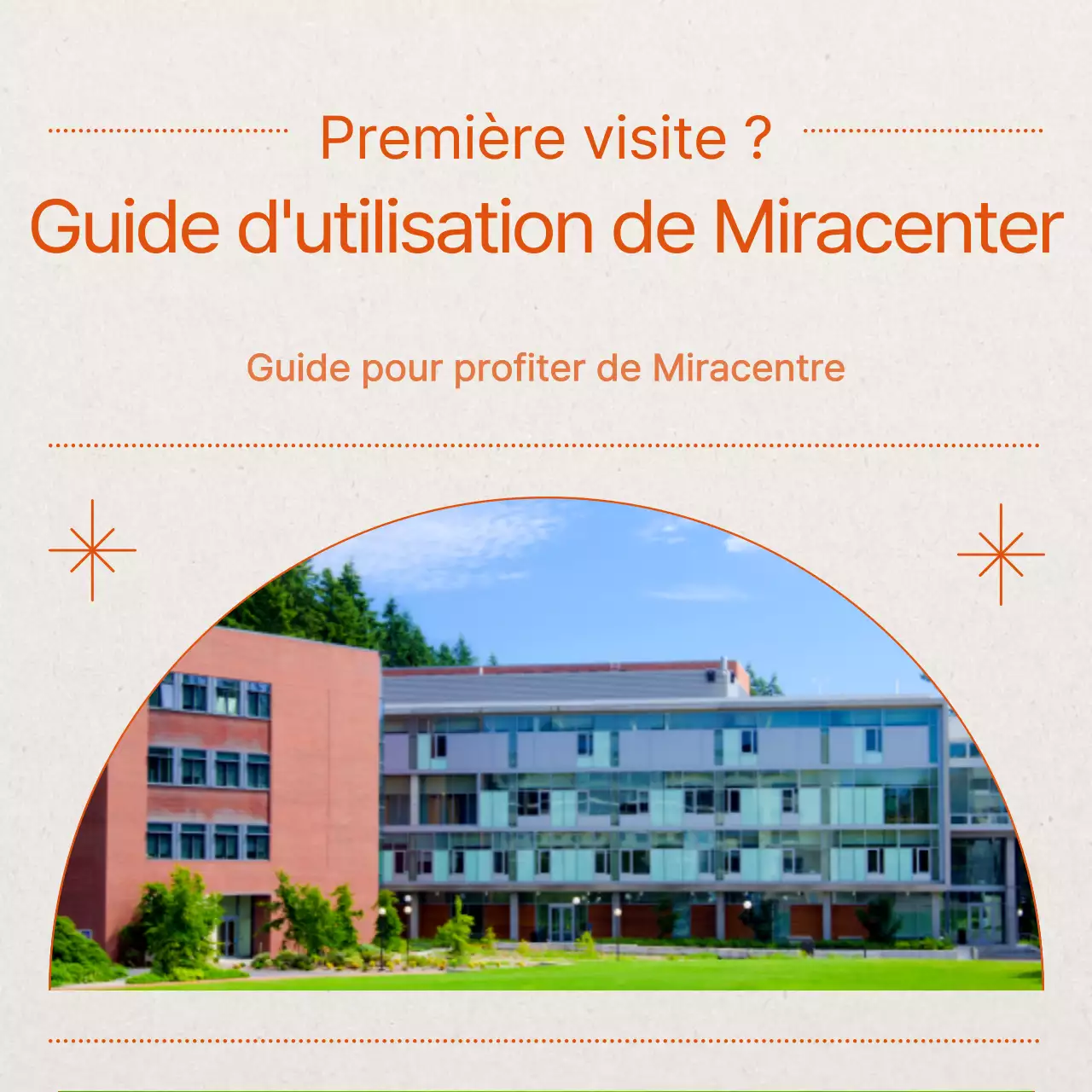 Promouvoir un centre d'information moderne en orange et beige