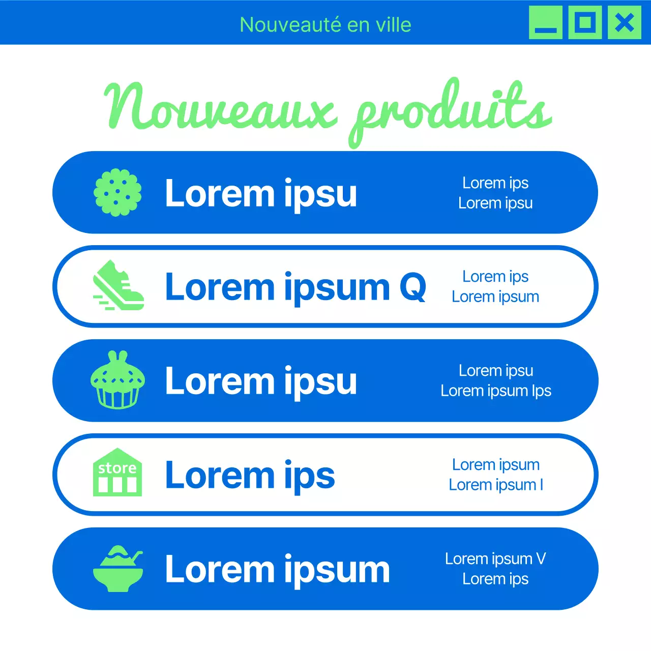 Promouvoir les nouveautés marketing en chartreuse et en bleu