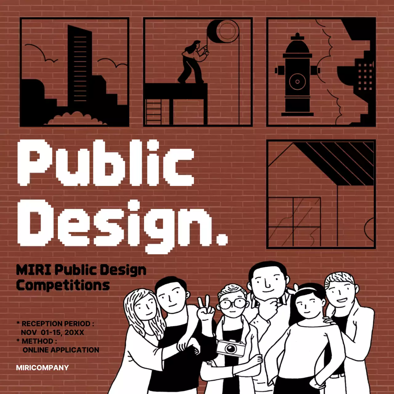 브라운 모던 디자인 경연대회 소셜 미디어 게시물