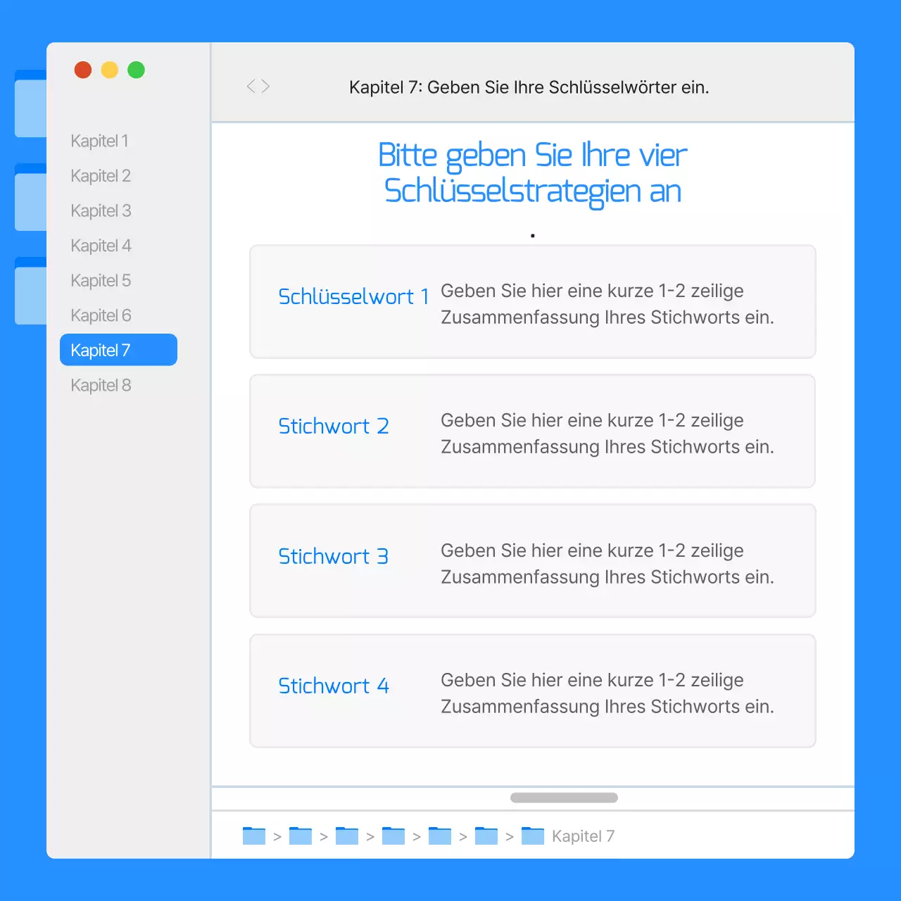 Einfache Monitor-UI-Berichte in Blau und Orange