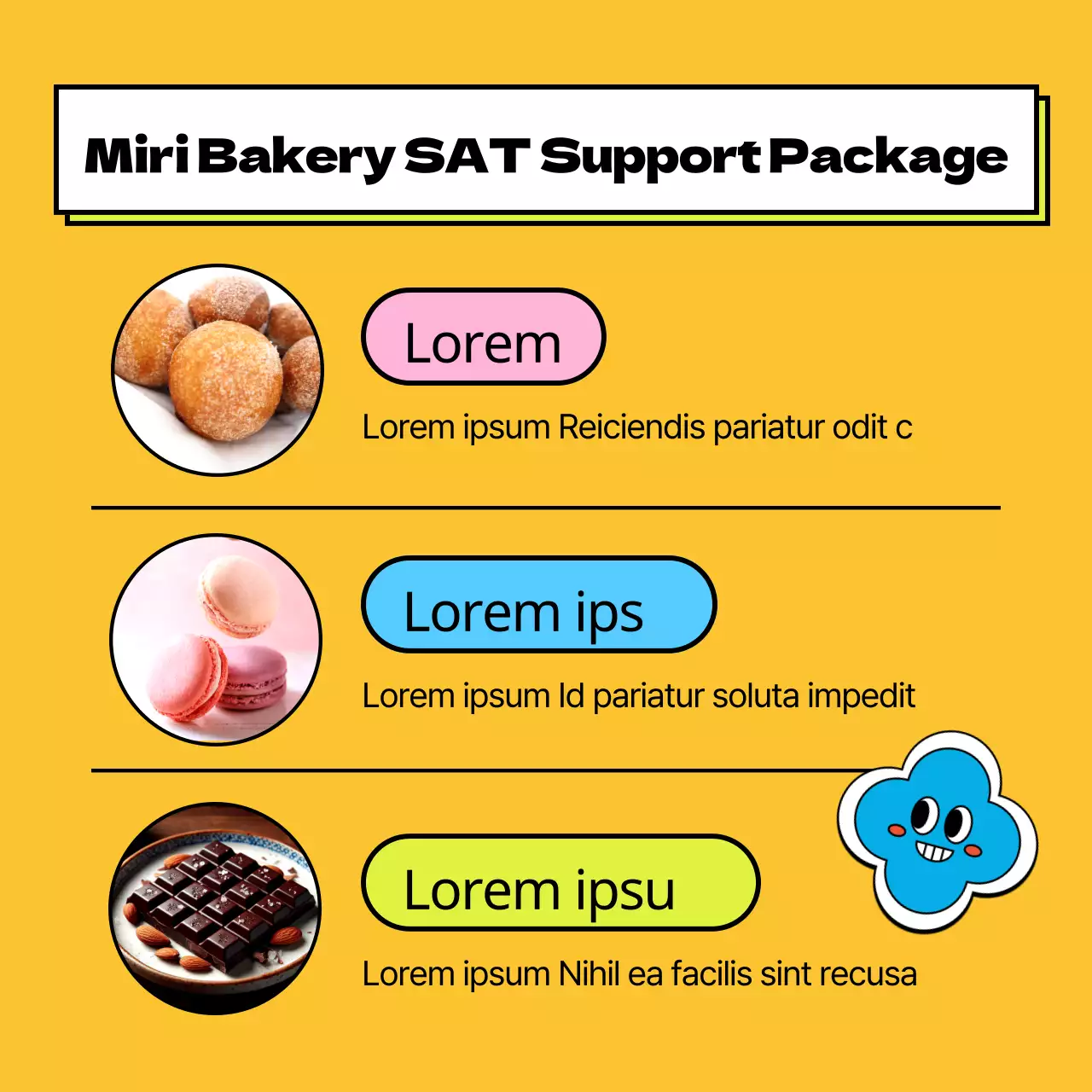 Suggestions de cadeaux pour le SAT dans un style pop art, en jaune et vert