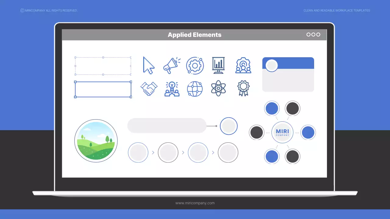 파랑의 심플한 모니터 프레임 교육자료