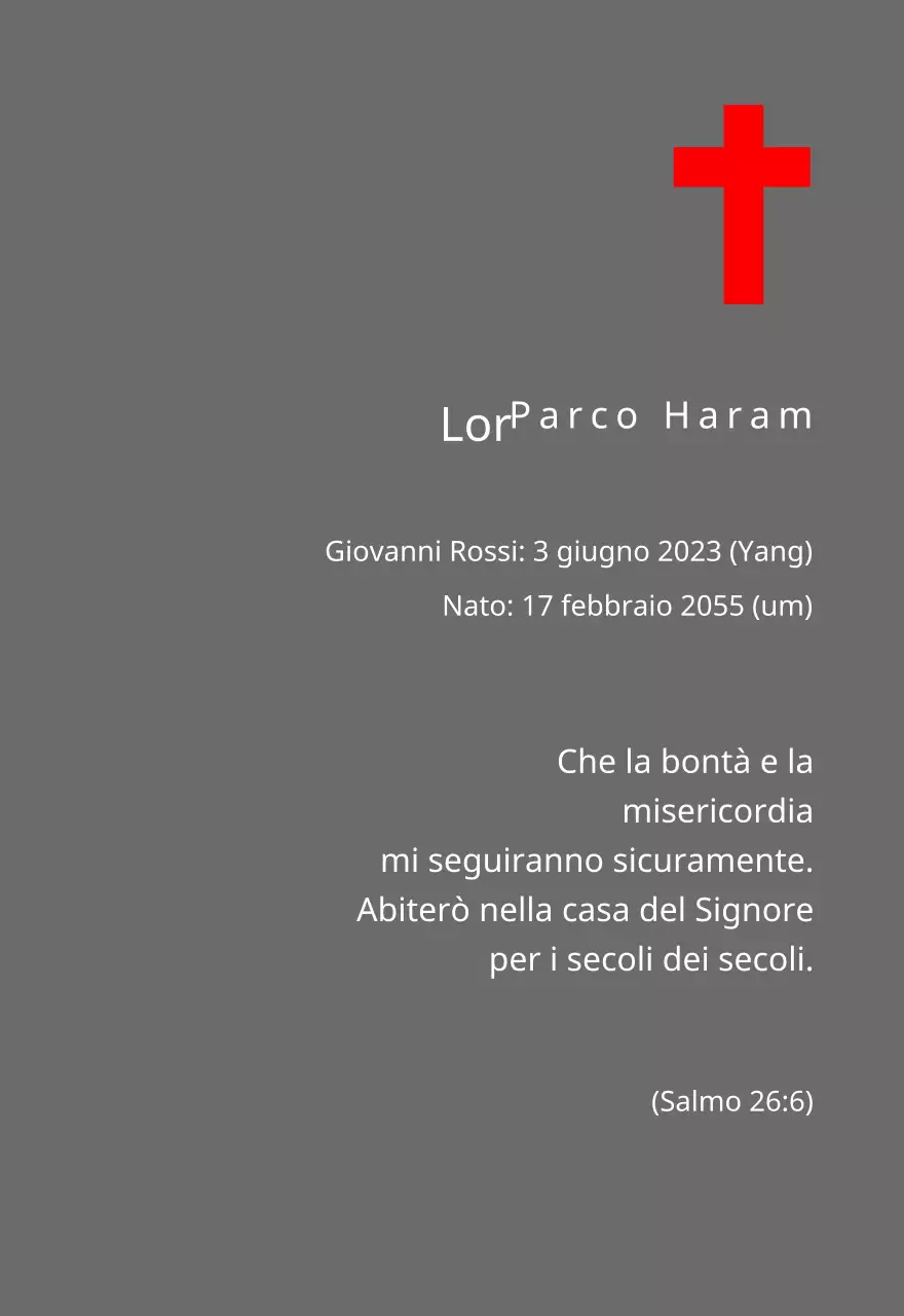 Targhe funebri di concezione cristiana o cattolica con versetti biblici