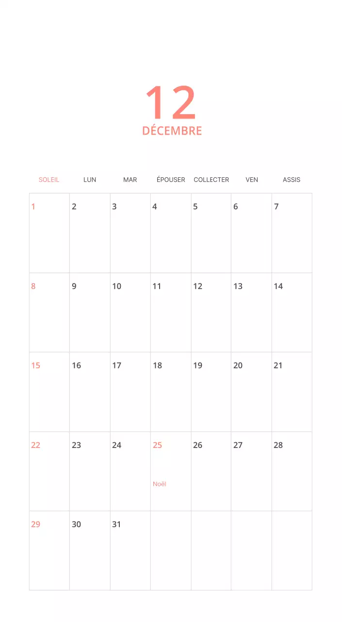 Calendrier illustré multicolore