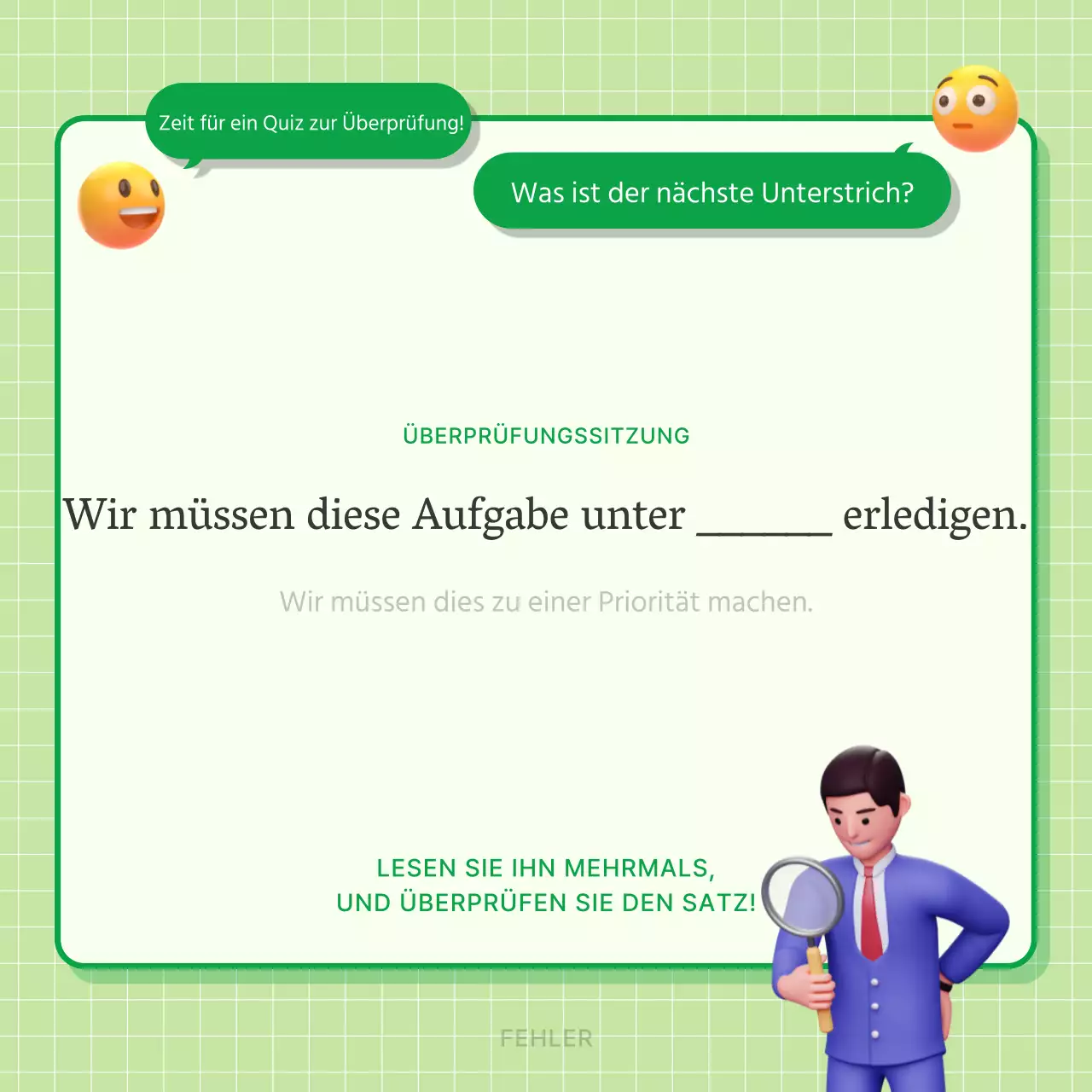 Modernes Wirtschaftsenglisch in Grün