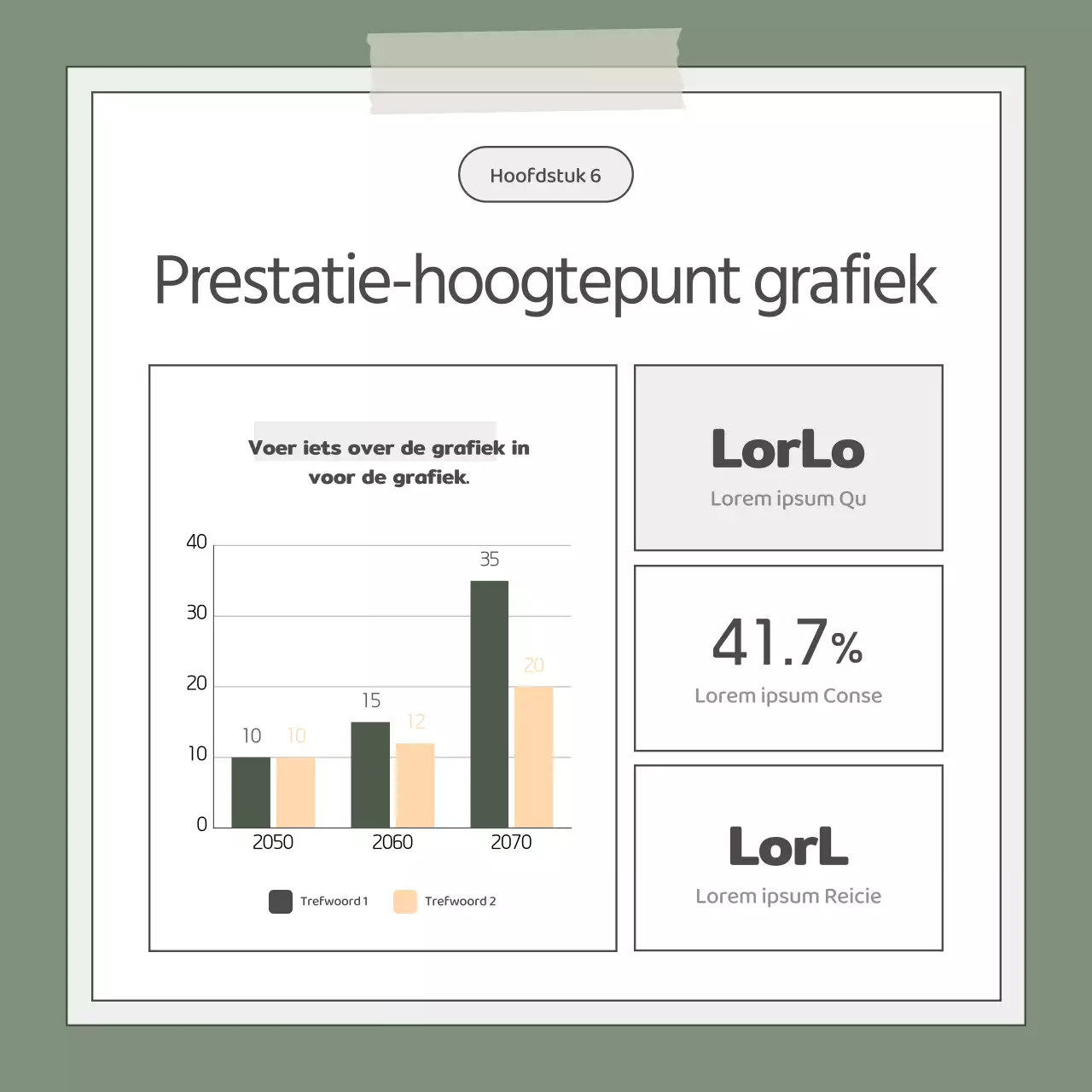 Een eenvoudige kaki en witte zakelijke elevator pitch