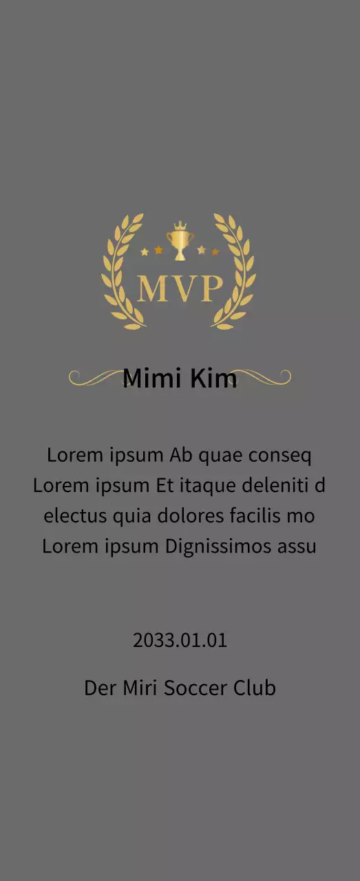 Meisterschaftsplakette mit goldenen Lorbeeren und Trophäe