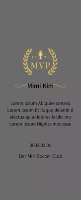 Meisterschaftsplakette mit goldenen Lorbeeren und Trophäe