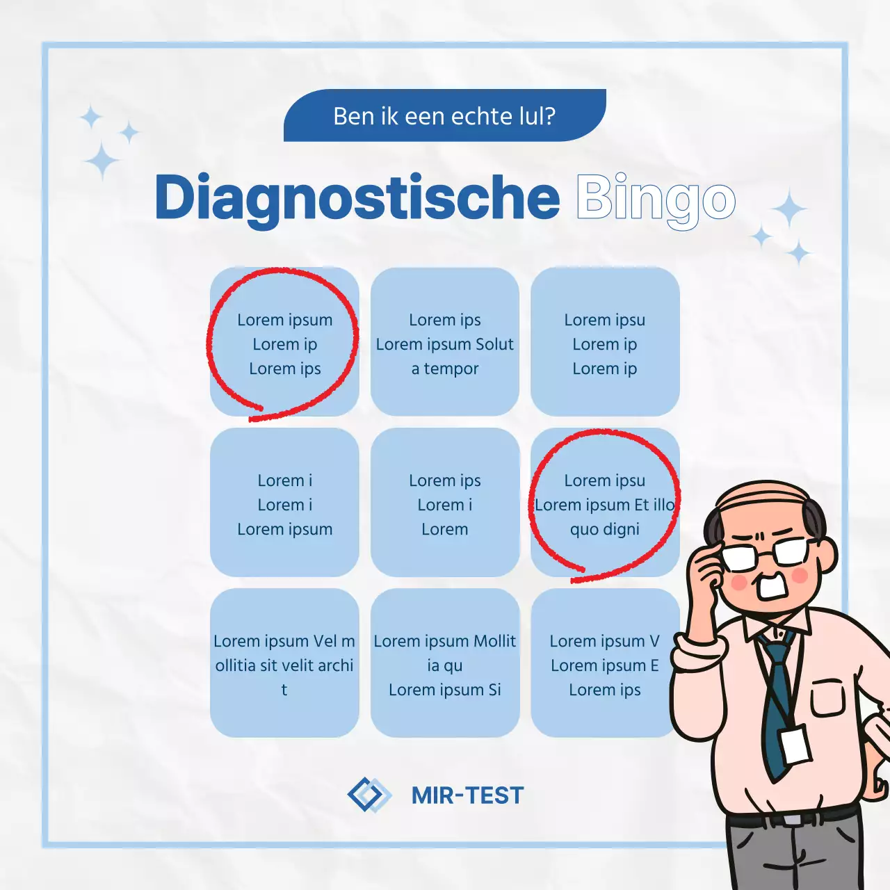 Een kitscherige blauw-witte enquête