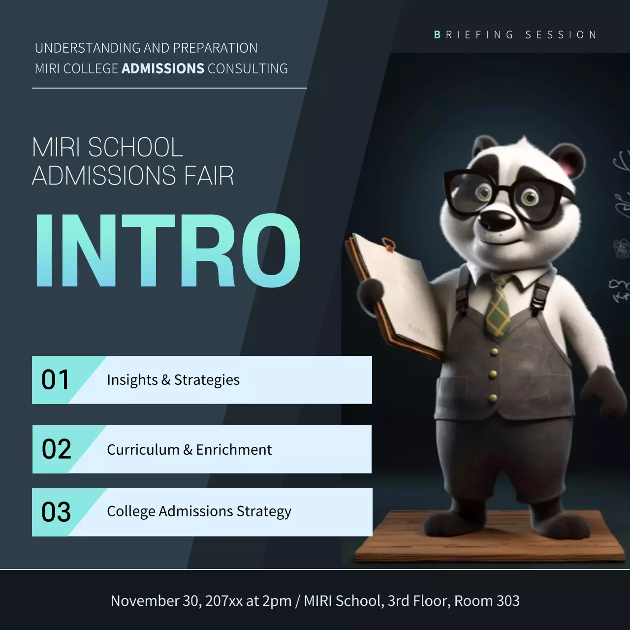 Blue Modern Admissions Announcement Instagram Post