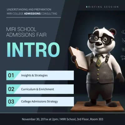 Blue Modern Admissions Announcement Instagram Post