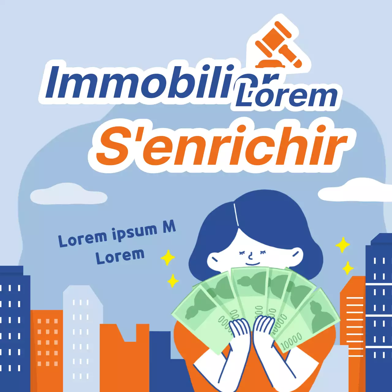 Un guide simple, orange et bleu, des ventes aux enchères immobilières