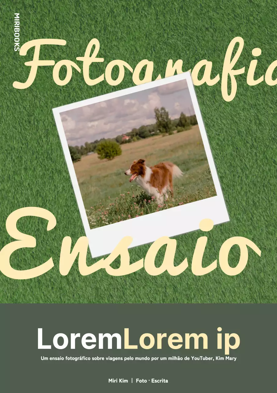 Capa de ensaio fotográfico moderno verde