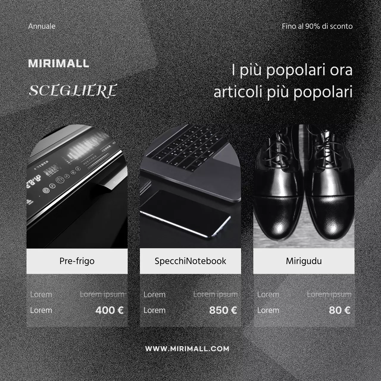 Promuovete un Black Friday minimalista in nero e grigio