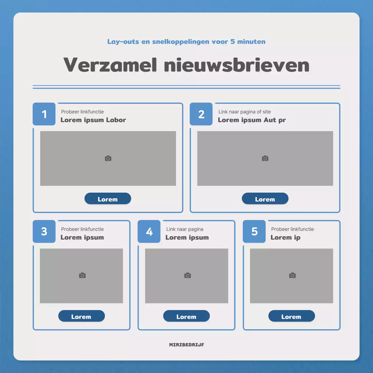 Een eenvoudige brief in blauw en marineblauw nieuwsbriefpost