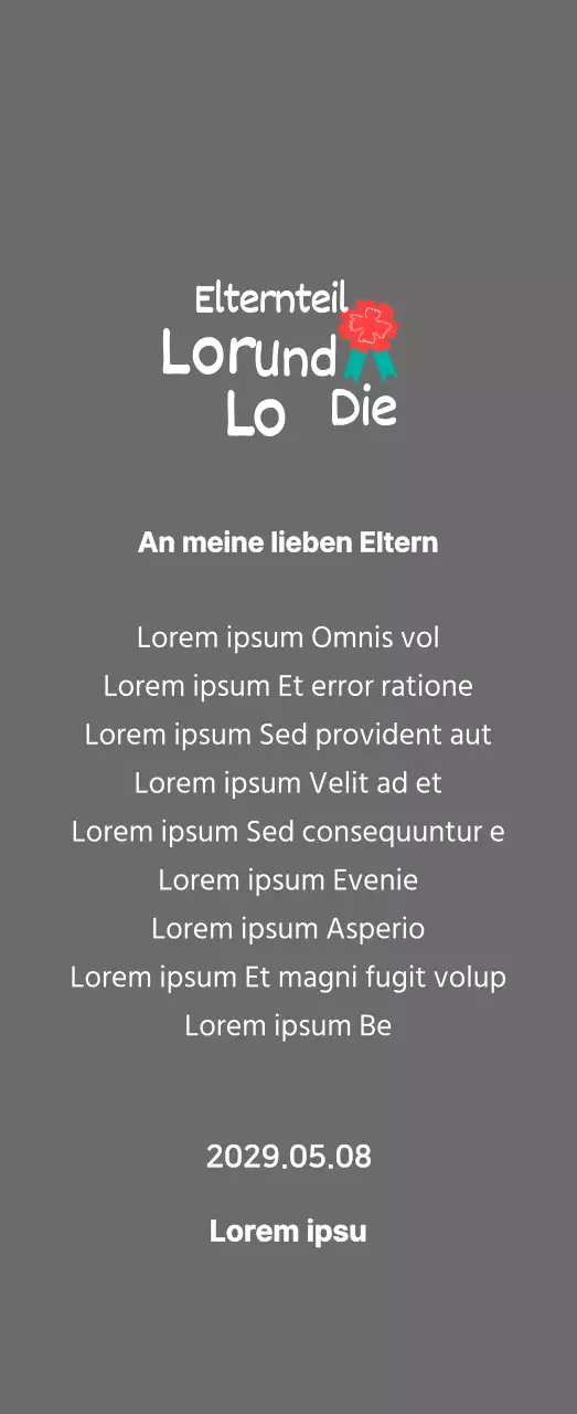 Kalligraphie zum Muttertag mit roter Nelke Illustration