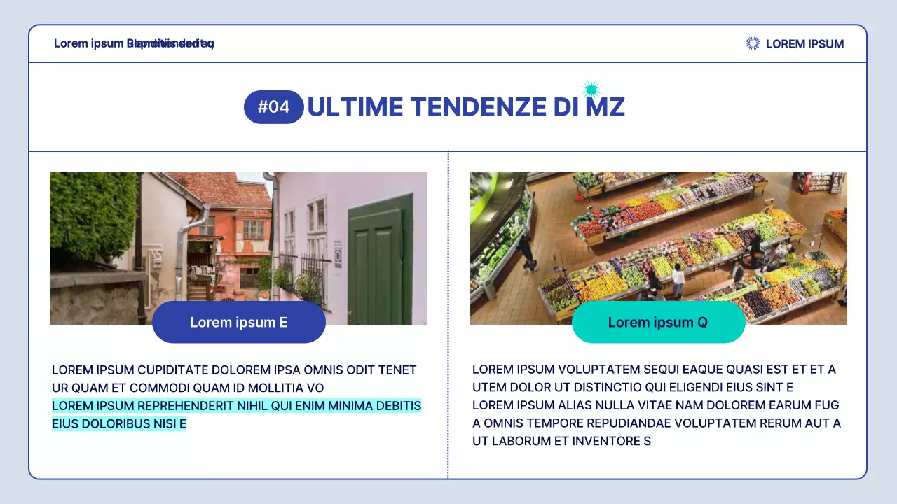 Un semplice rapporto sulle tendenze di marketing in blu navy e menta