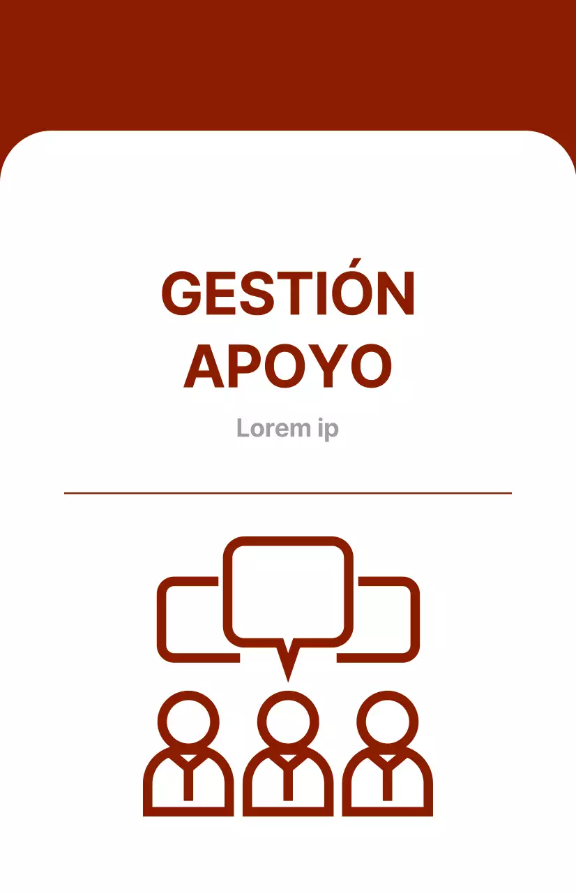 Guía de los departamentos de la empresa con un concepto en negrita roja