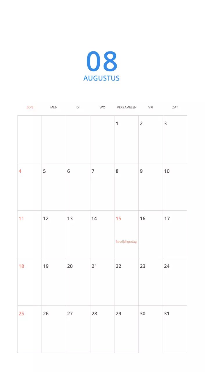 Veelkleurige geïllustreerde kalender