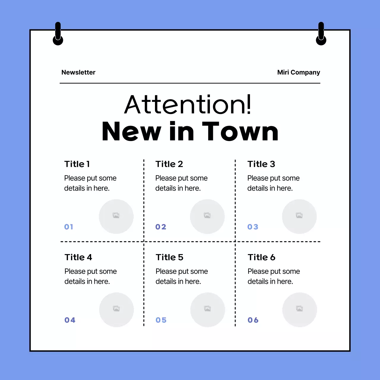 Blue Minimal Marketing Newsletter Instagram Carousel