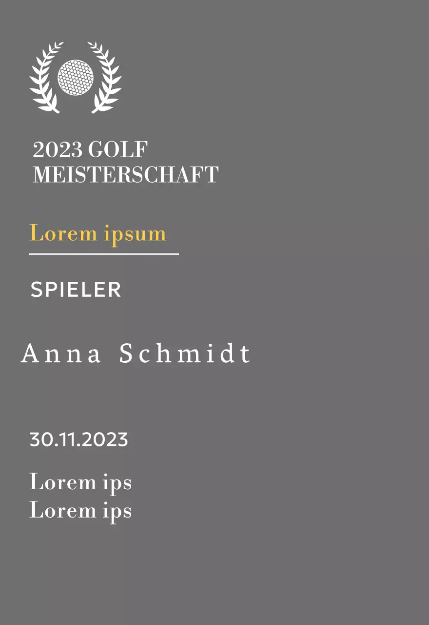 Golf Hole-in-One-Spieler-Siegerplakette mit Golfball und Lorbeerkranz Illustration