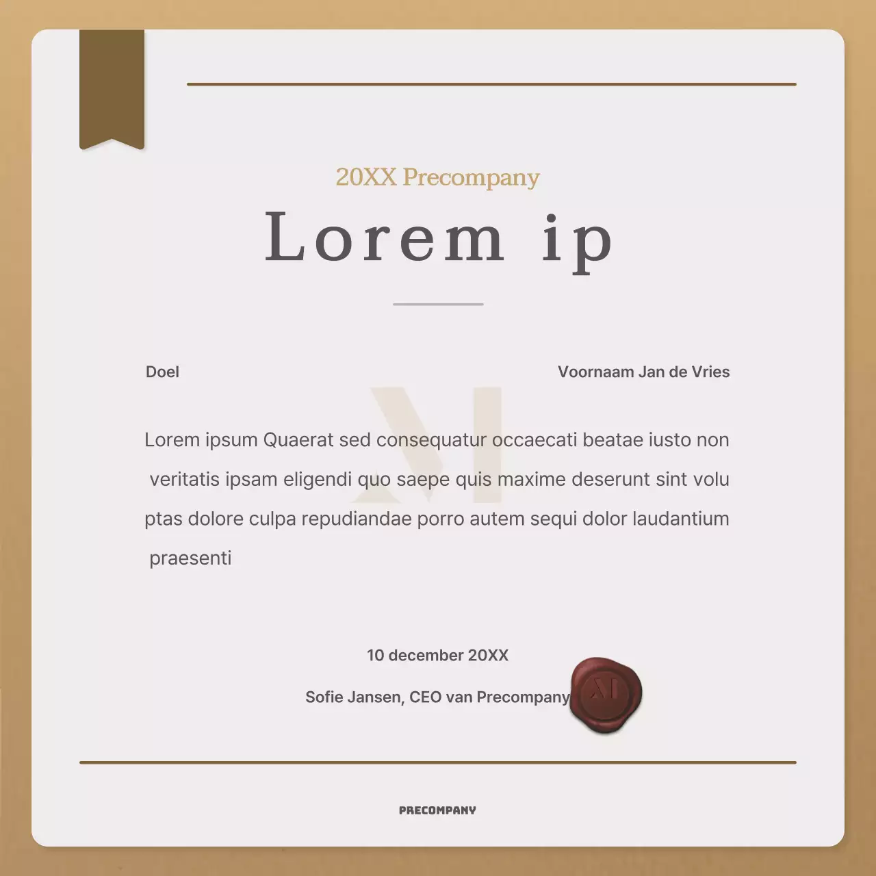 Een eenvoudige listingpost in beige en bruin