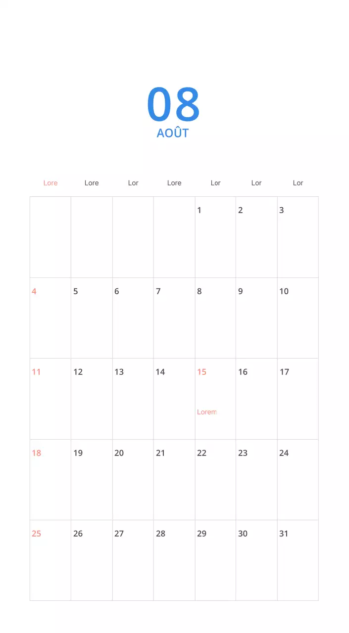 Calendrier illustré multicolore