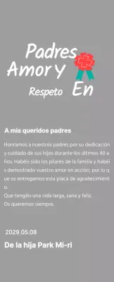 Caligrafía del Día de la Madre con ilustración de clavel rojo