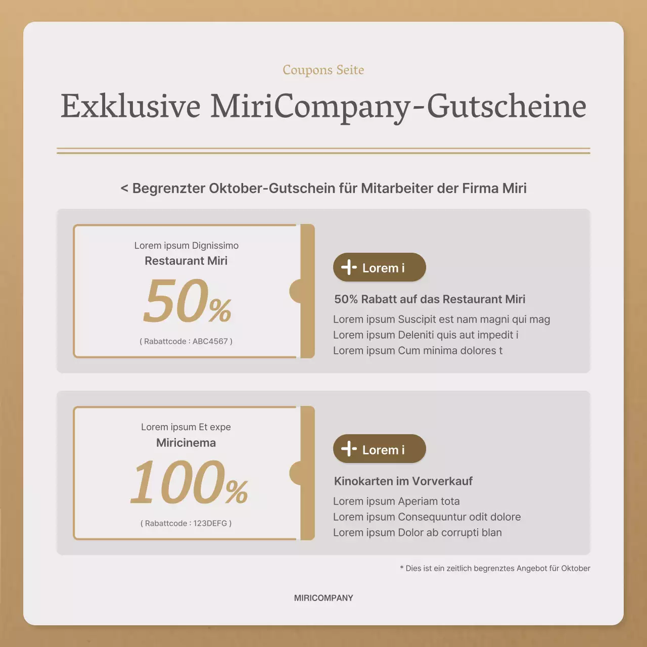 Ein einfacher Herbstbrief in Beige und Braun Newsletter Post