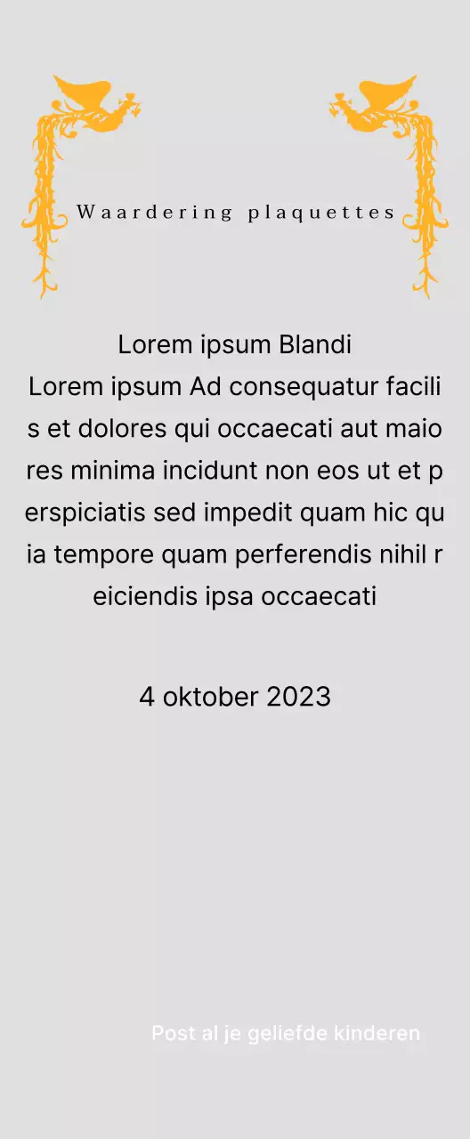 Bedankbord met moederdagthema en feniksillustratie