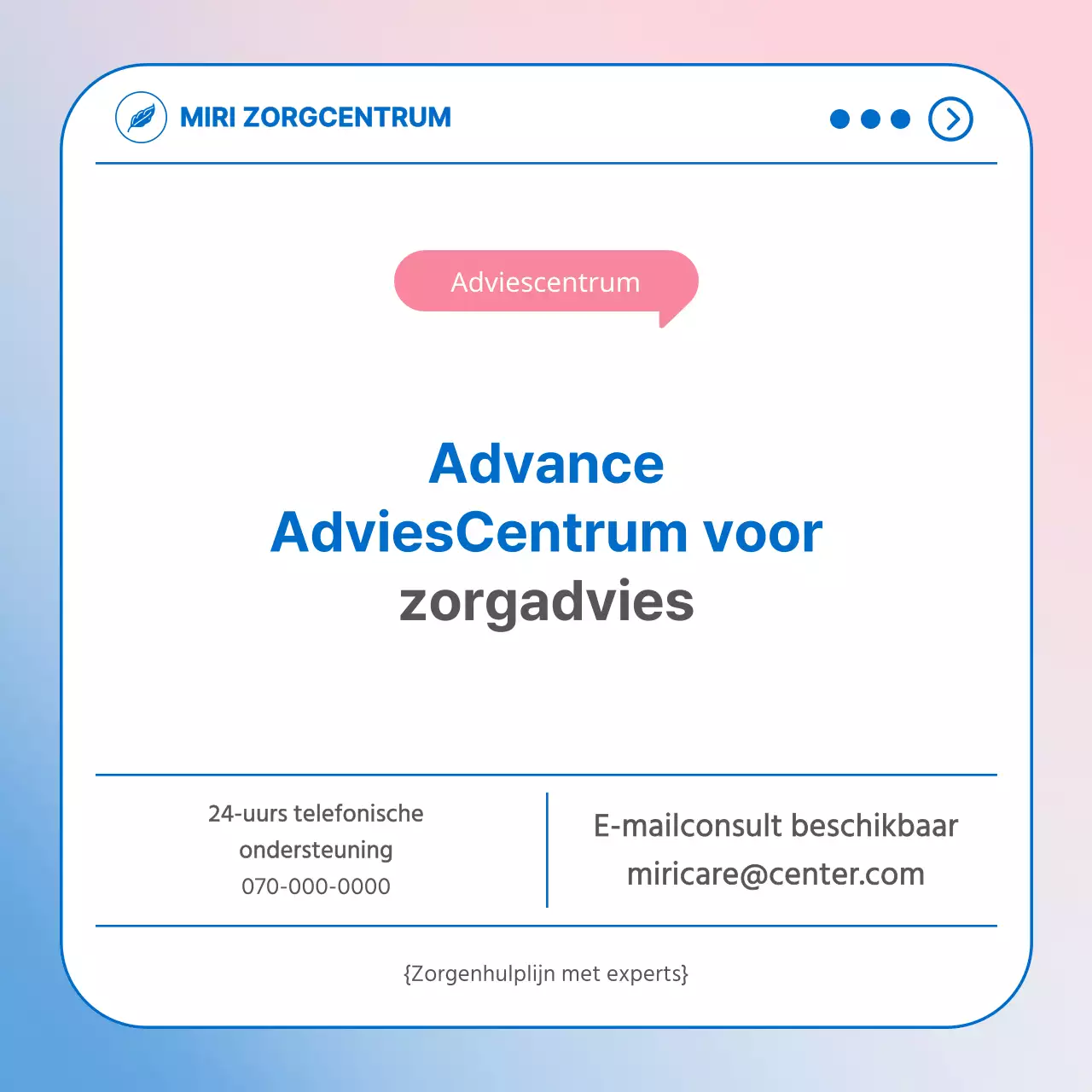 Een eenvoudige lichtblauwe en roze gids voor de hulplijn