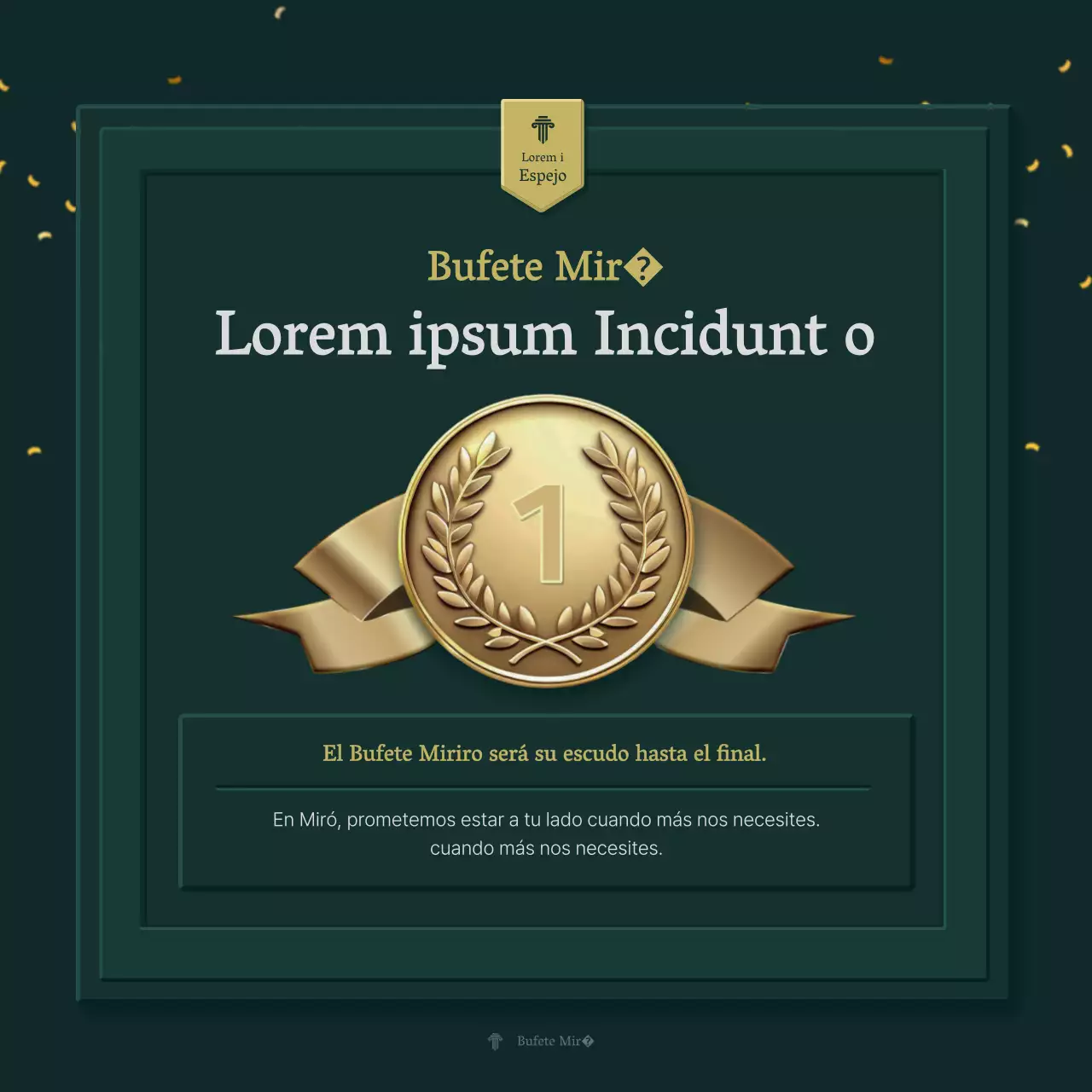 Perfil de empresa sencillo en verde y amarillo